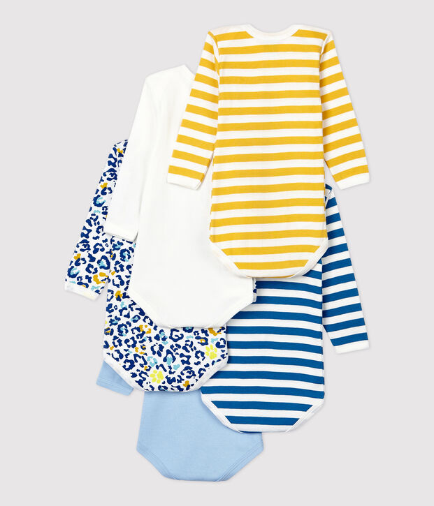 Juego de 5 bodis de manga larga de pantera de beb&eacute; de algod&oacute;n multicolor